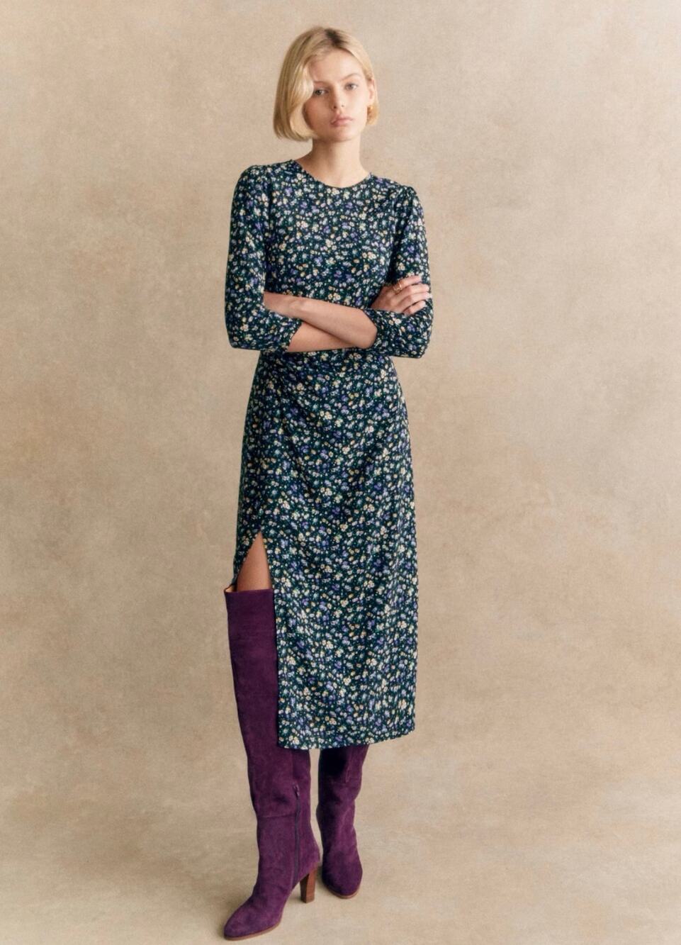Sezane Themis Midi Dress Size 4 French Casual NWT
